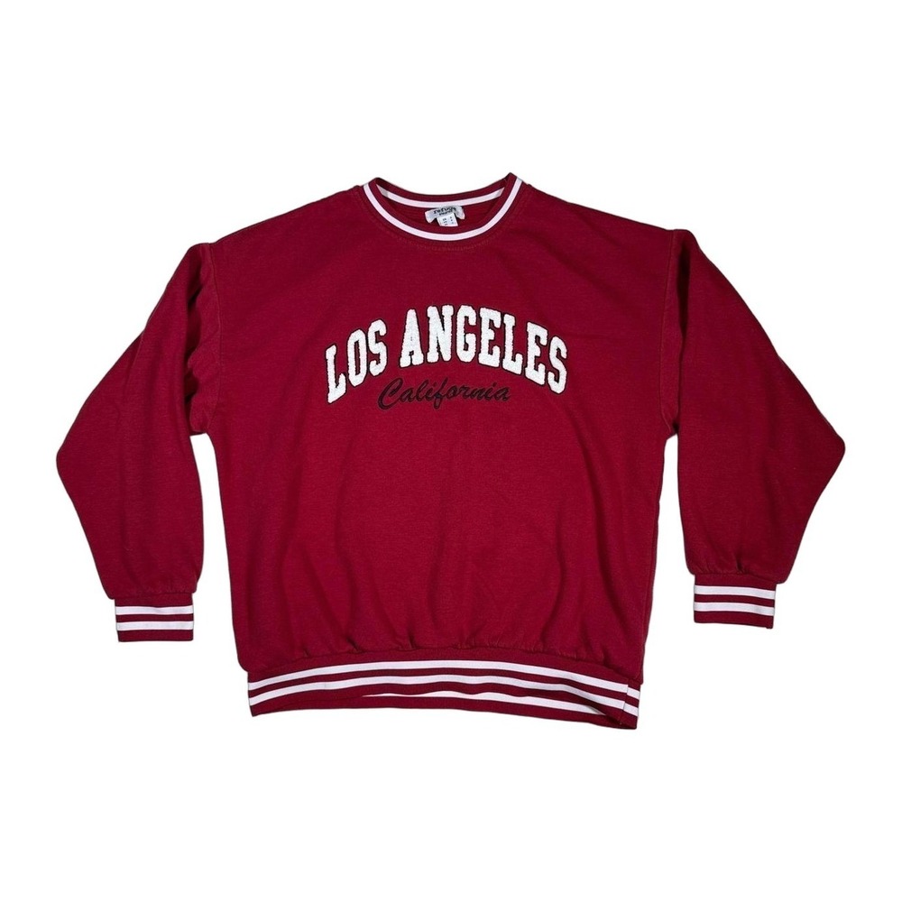 Refuge Athletics Los Angeles California Crewneck Sweatshirt Red Size S Womens